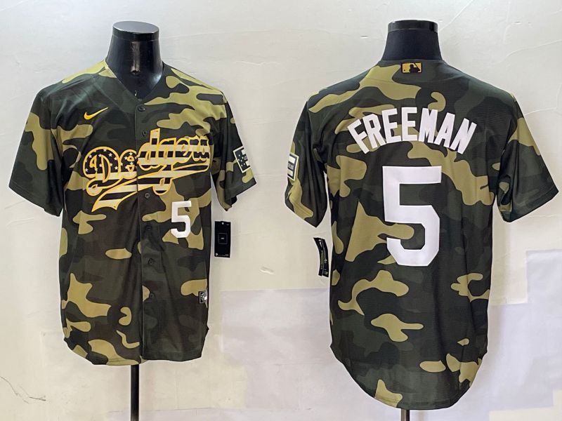Men Los Angeles Dodgers #5 Freeman Camo Joint Name 2025 Nike MLB Jersey style 11
